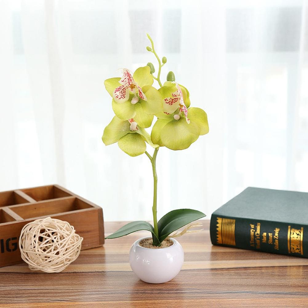 Orchidée Artificielle en pot Vert