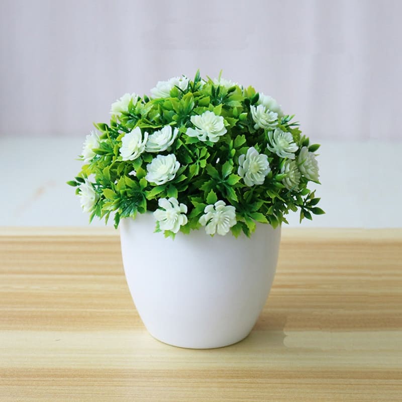 Petite Plante Artificielle en Pot Blanc