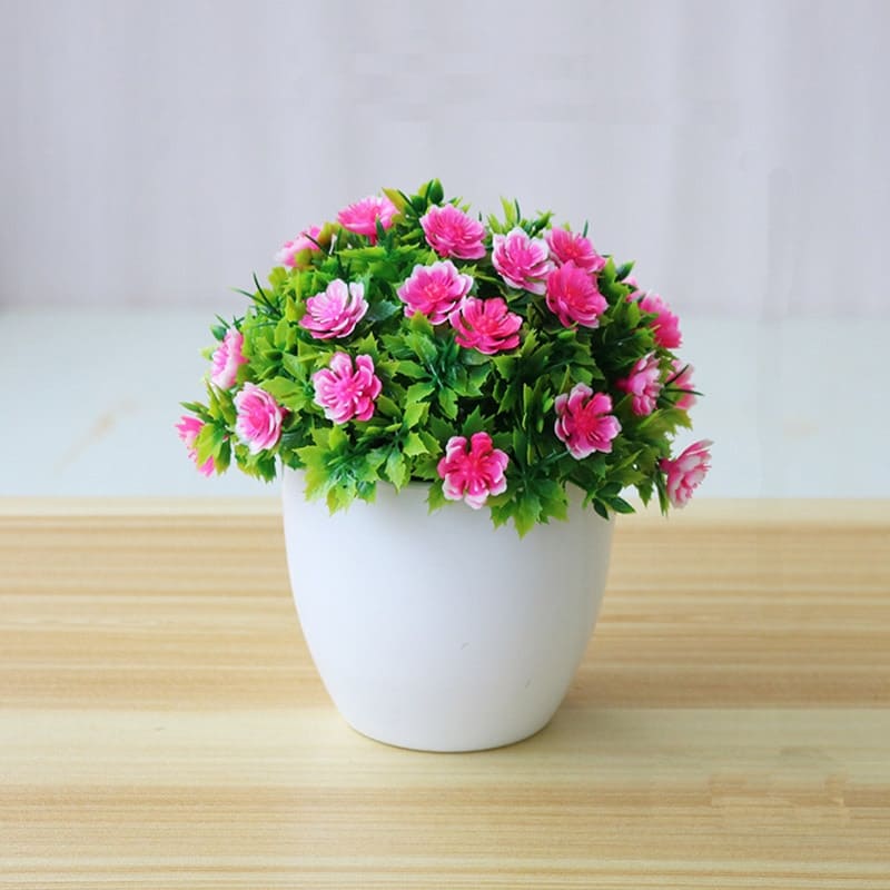 Petite Plante Artificielle en Pot Rose