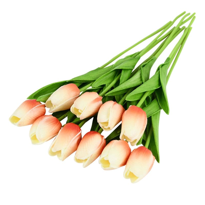 Tulipes Artificielles Blanc Rouge