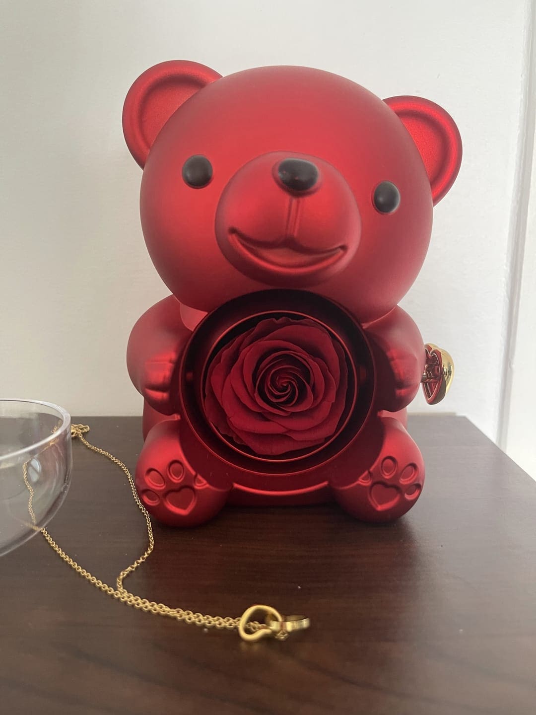 Avis Ours Rose Éternelle avec Collier Personnalisé