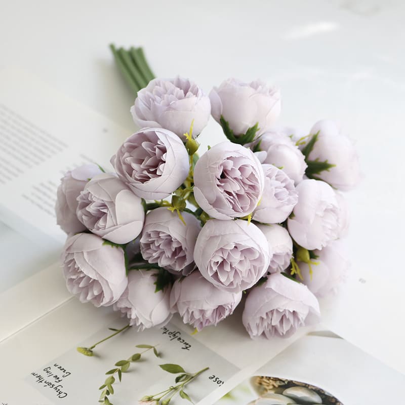 Bouquet Fausses Pivoines Violet Clair