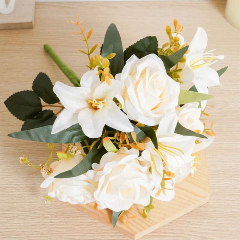 Bouquet de Fleurs Artificielles Mariage Blanc