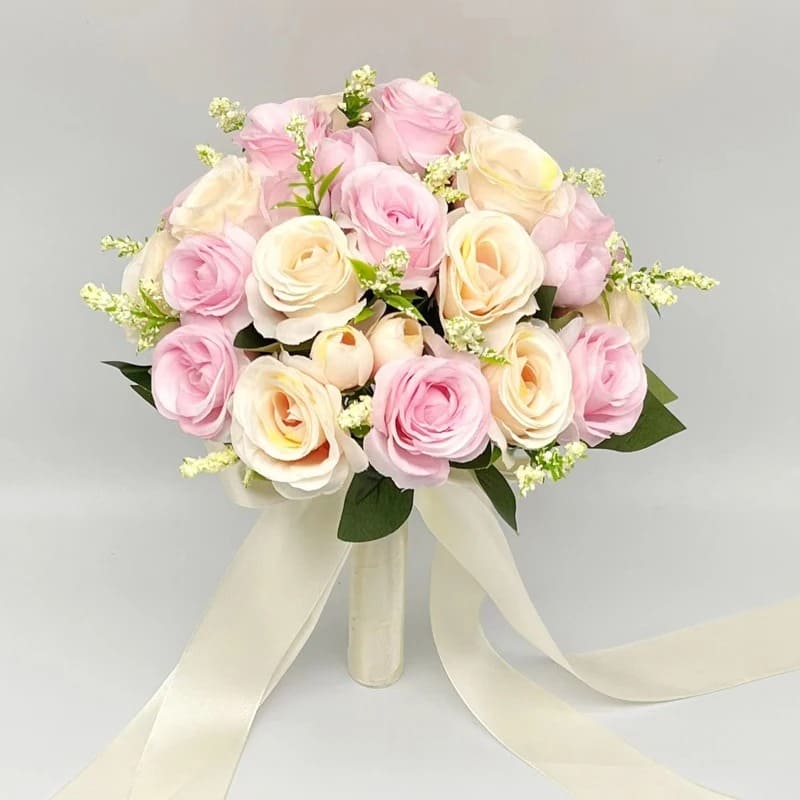 Bouquet de Fleurs Mariage Civil Rose et Champagne