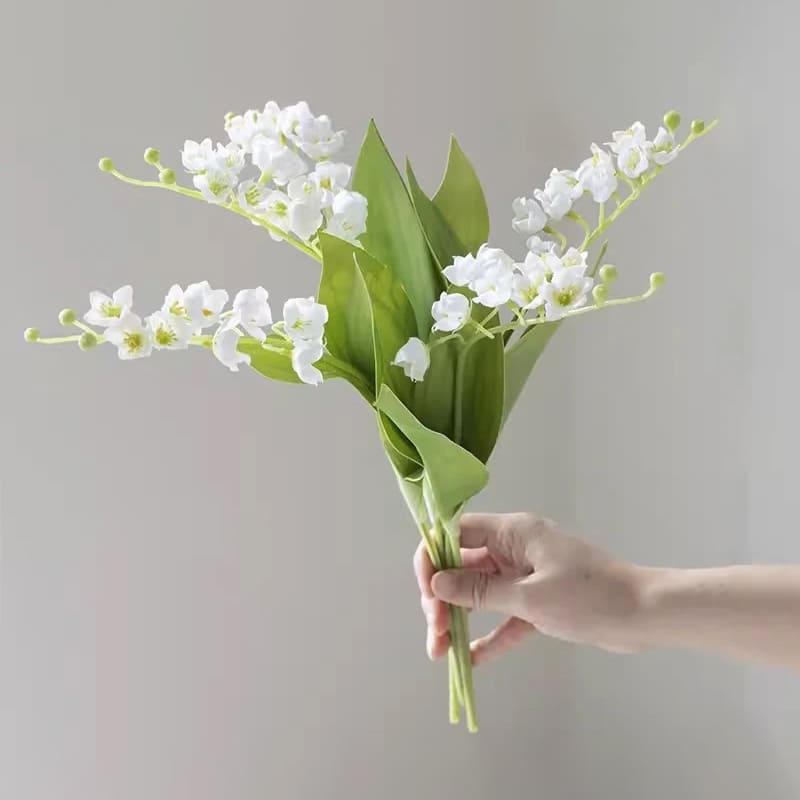 Bouquet de Muguet en Tissu Blanc