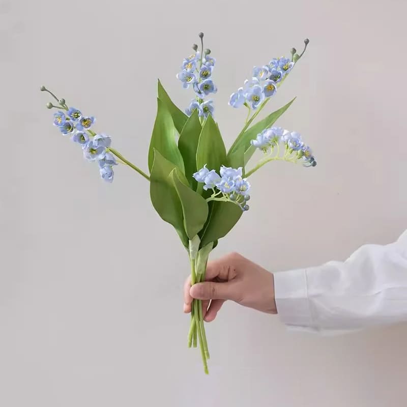 Bouquet de Muguet en Tissu Bleu