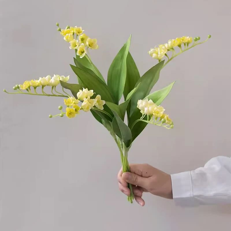 Bouquet de Muguet en Tissu Jaune