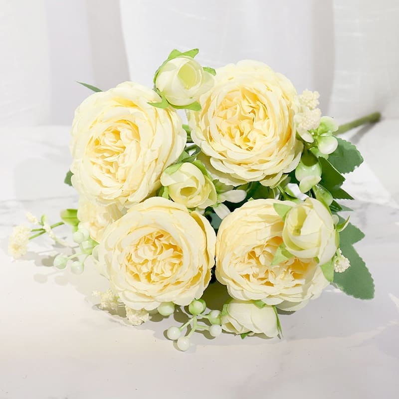 Bouquet de Pivoines Artificielles Jaune