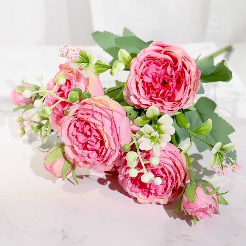 Bouquet de Pivoines Artificielles Rose Bonbon