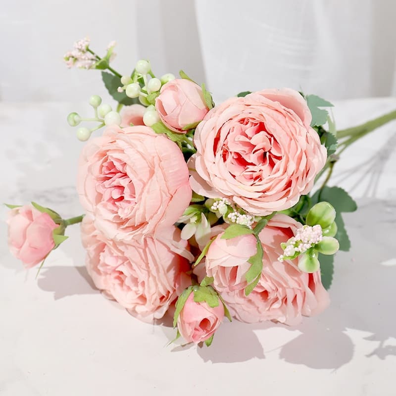 Bouquet de Pivoines Artificielles Rose Clair