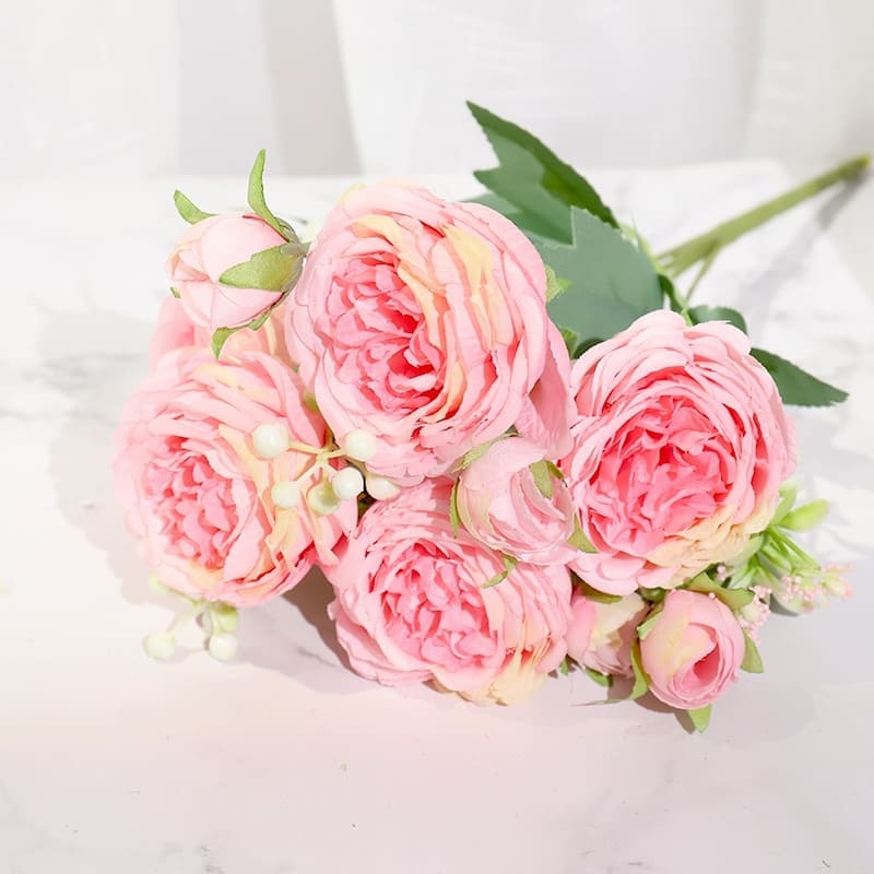 Bouquet de Pivoines Artificielles Roses