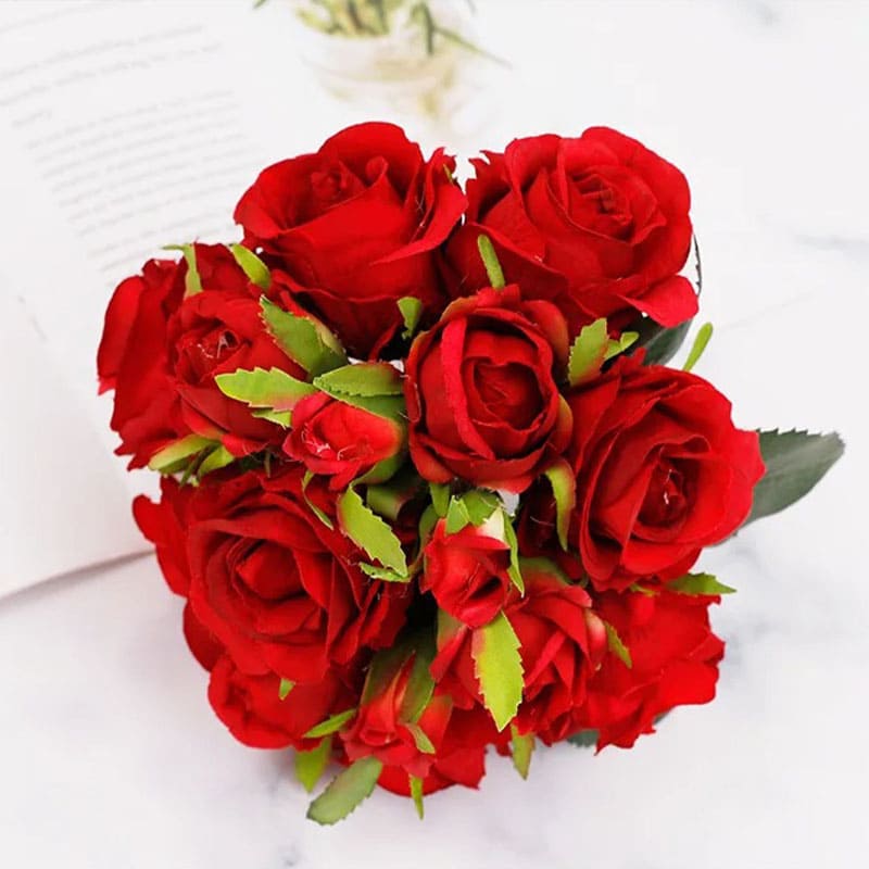 Bouquet de Rose Mariage Rouge Foncé