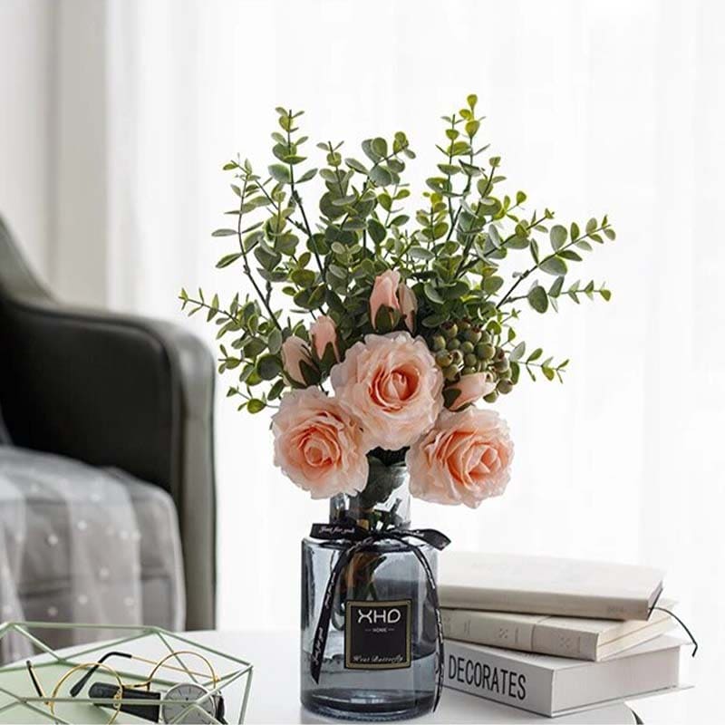 Bouquet de Roses et d'Eucalyptus Déco