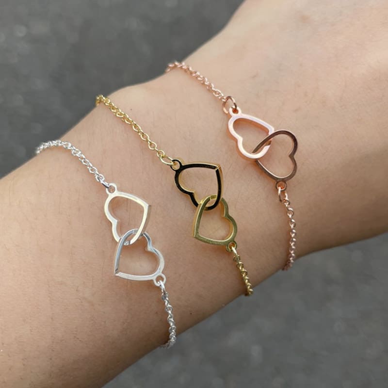 Bracelet Personnalisé Cœurs Entrelacés Poignet