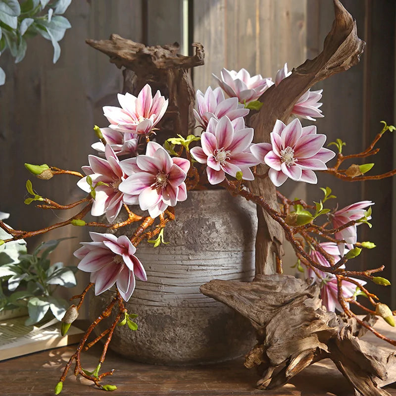 Branche Artificielle de Magnolia en Fleurs