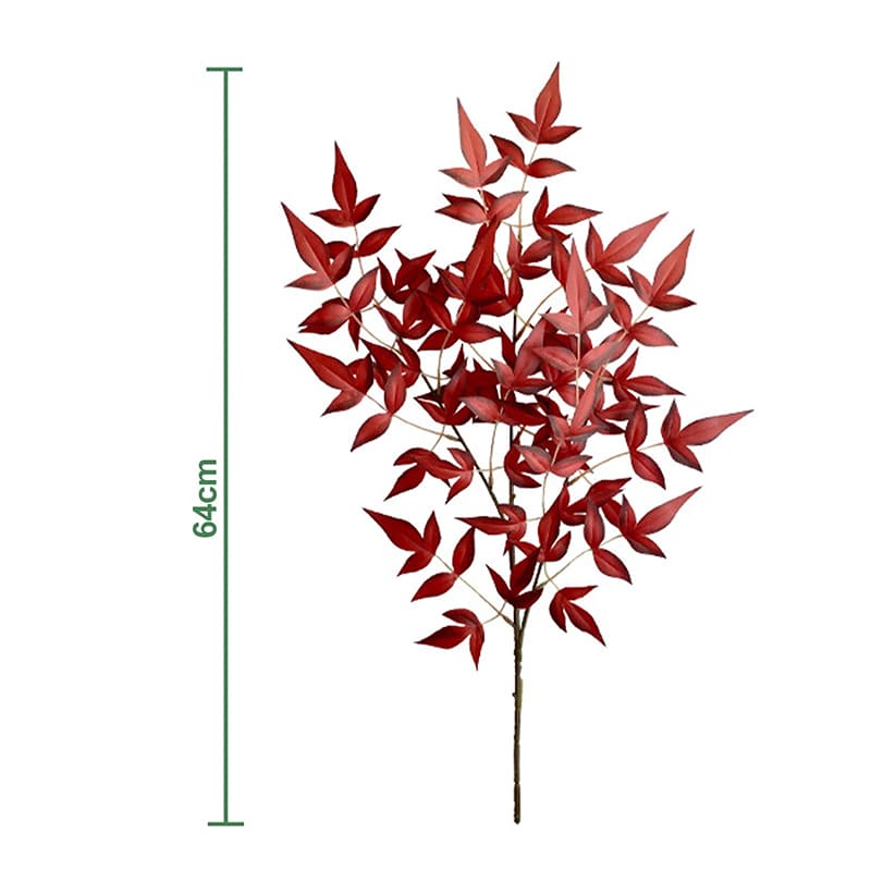 Branche de Feuilles Artificielles Rouge