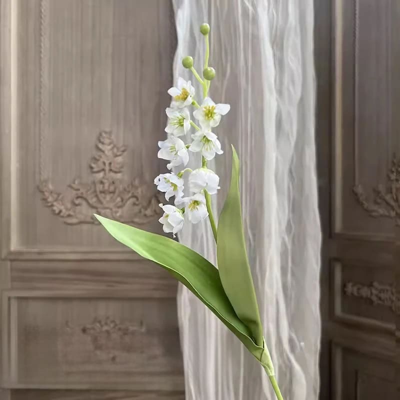 Brin de Muguet en Tissu Blanc