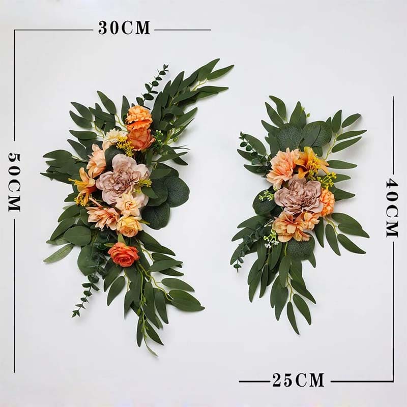 Centre de Table Fleurs Artificielles Mariage Orange