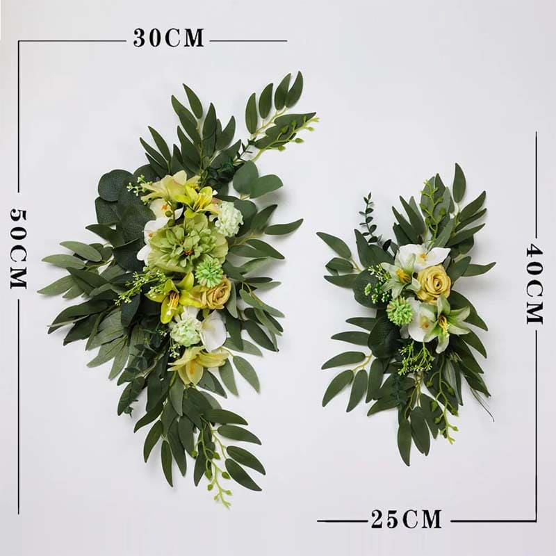 Centre de Table Fleurs Artificielles Mariage Vert