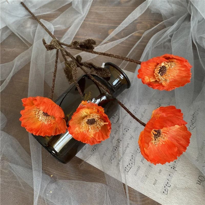 Coquelicot Artificiel Vintage Orange