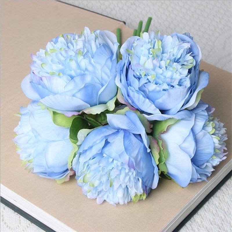 Fausses Pivoines Bleu Clair