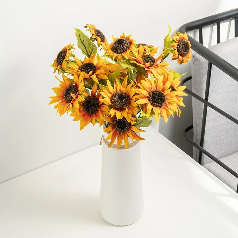 Grands Tournesols Artificiels Vase