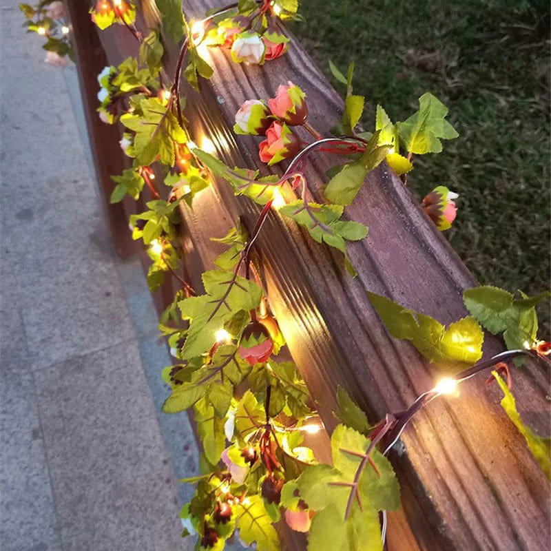 Guirlande Lumineuse Fleur Rose Blanc