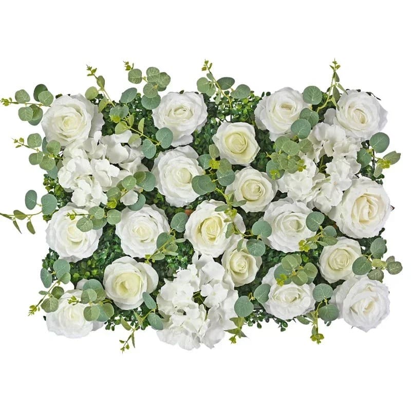 Mur de Fleurs Mariage Blanc