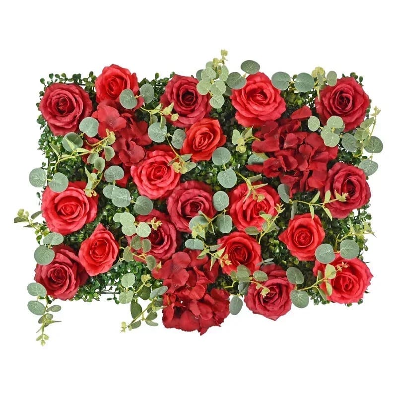 Mur de Fleurs Mariage Rouge