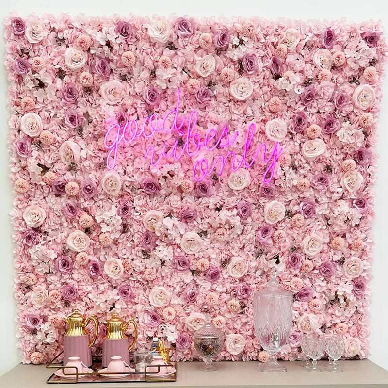 Mur de Fleurs Rose Artificiel