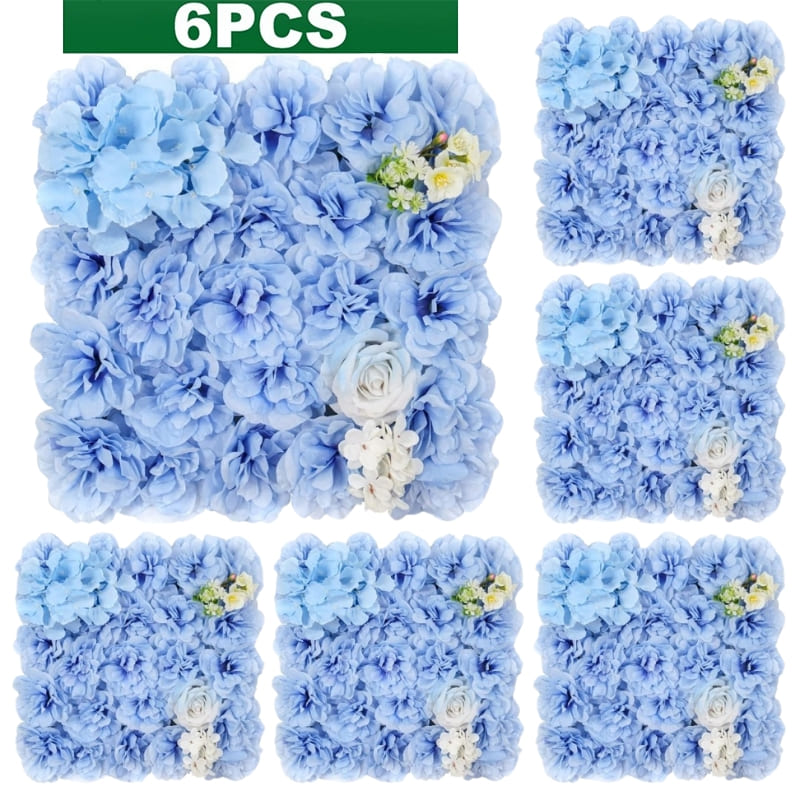 Murs de Fleurs Artificielles Mariage Bleu Clair