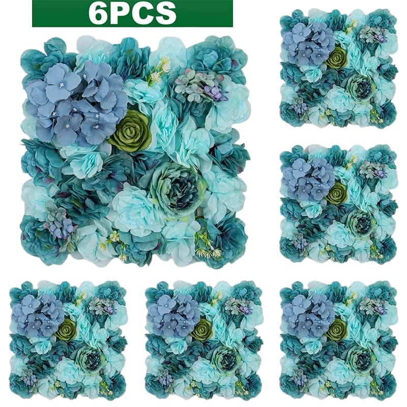 Murs de Fleurs Artificielles Mariage Bleu Vert