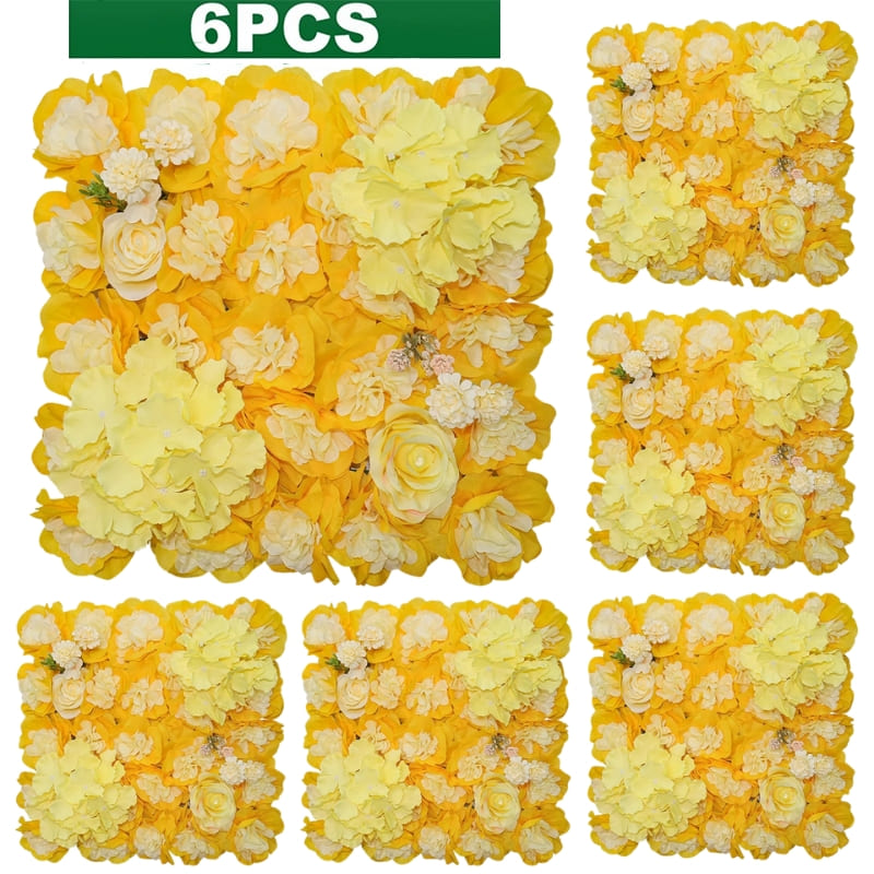 Murs de Fleurs Artificielles Mariage Jaune