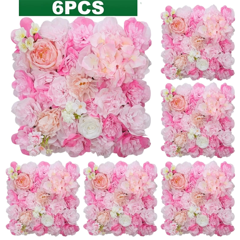 Murs de Fleurs Artificielles Mariage Rose Clair