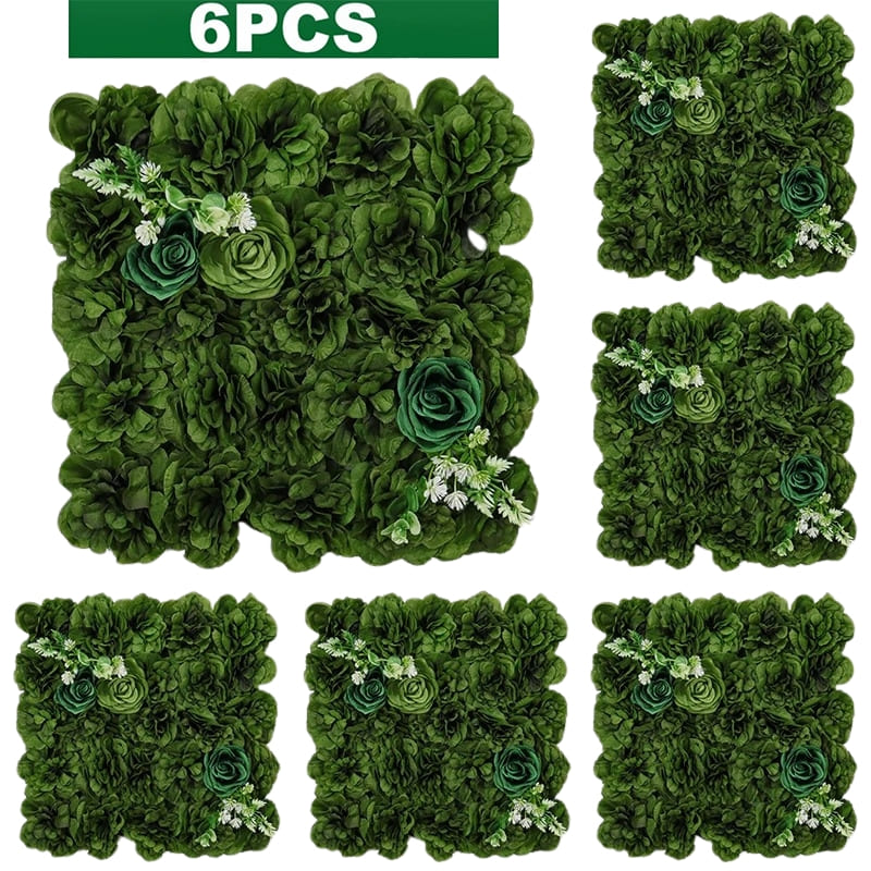 Murs de Fleurs Artificielles Mariage Vert Foncé