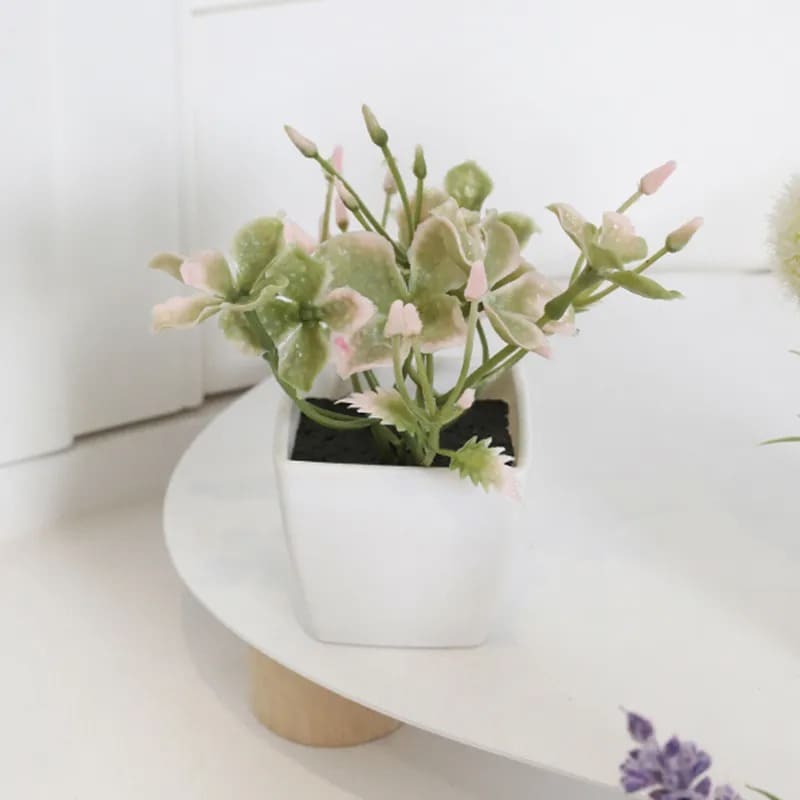 Petites Fleurs Artificielles Vase Blanc