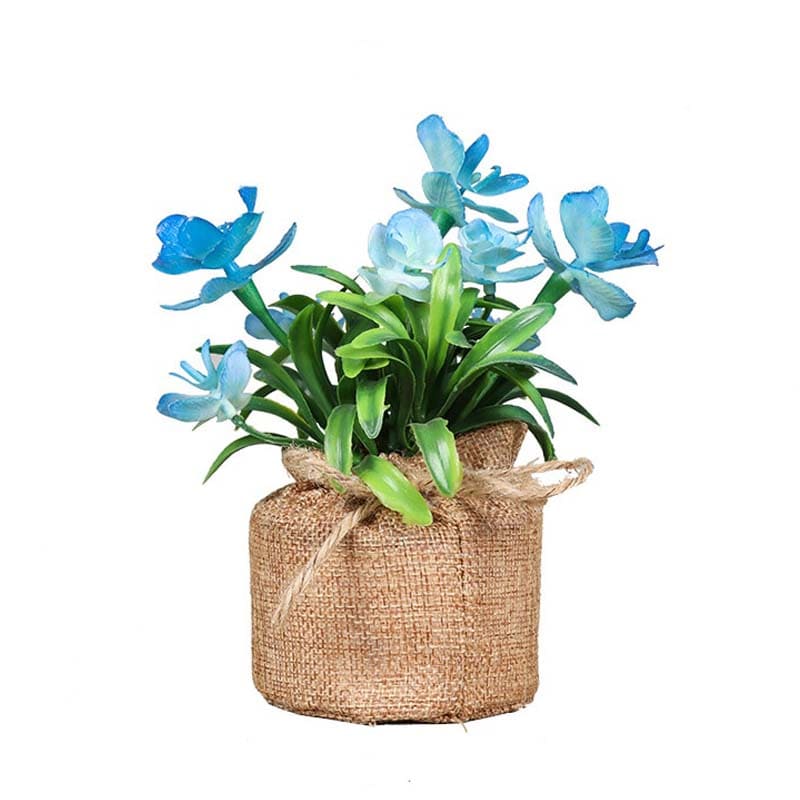 Petites Fleurs en Pot Bleu