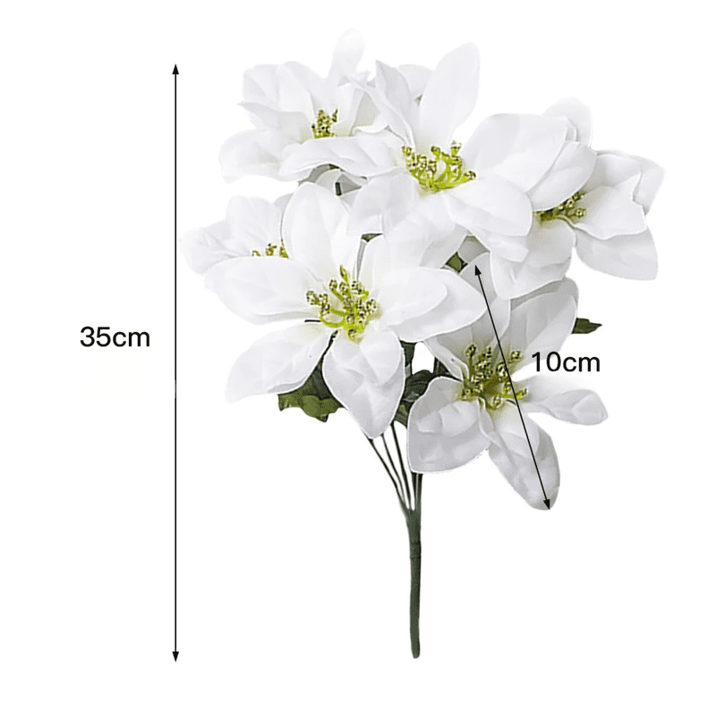 Poinsettia artificiel blanc taille