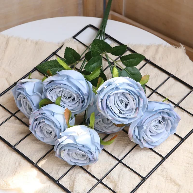 Roses Artificielles Mariage Bleu