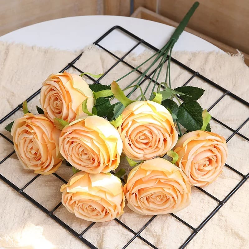 Roses Artificielles Mariage Jaune