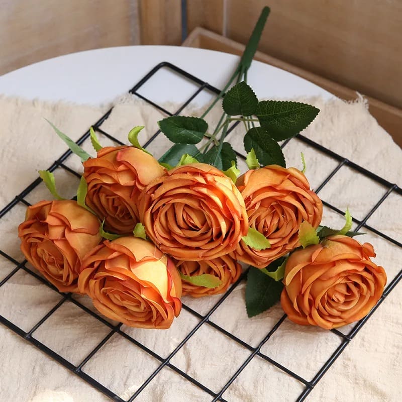 Roses Artificielles Mariage Orange