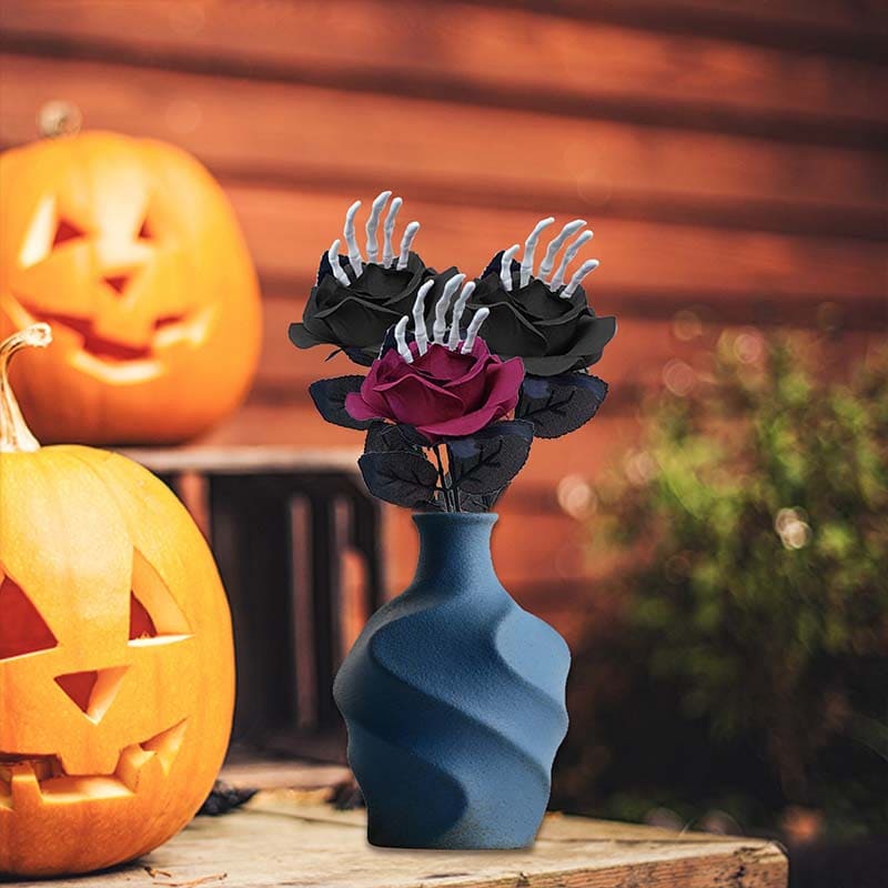 Roses Artificielles Squelette Halloween Citrouille