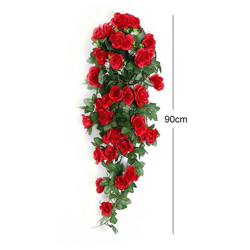 Roses Artificielles Tombantes Rouge