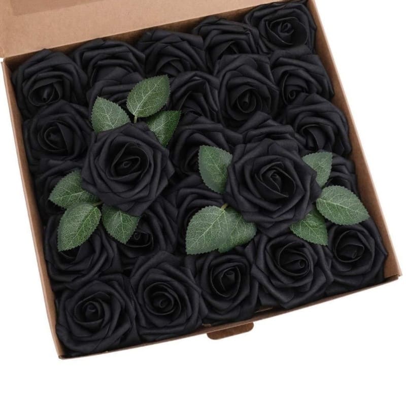 Roses Artificielles en Mousse Noir