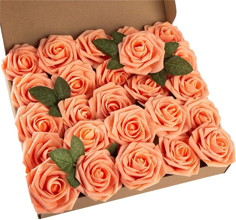 Roses Artificielles en Mousse Orange