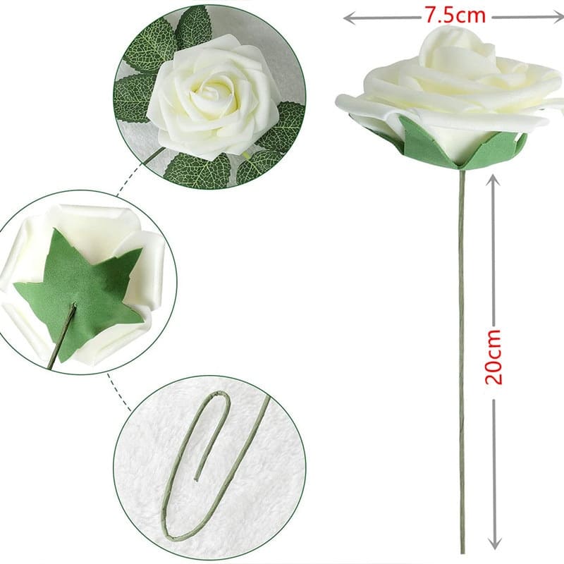 Roses Artificielles en Mousse Taille