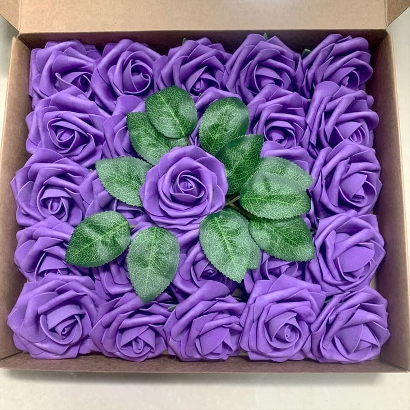 Roses Artificielles en Mousse Violet