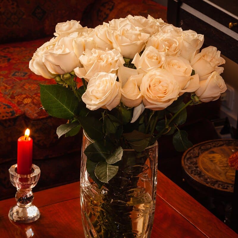 Roses Artificielles en Velours Romantique