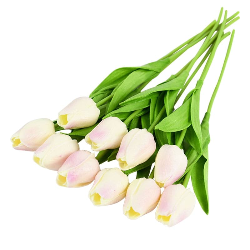 Tulipes Artificielles Blanc Rosé