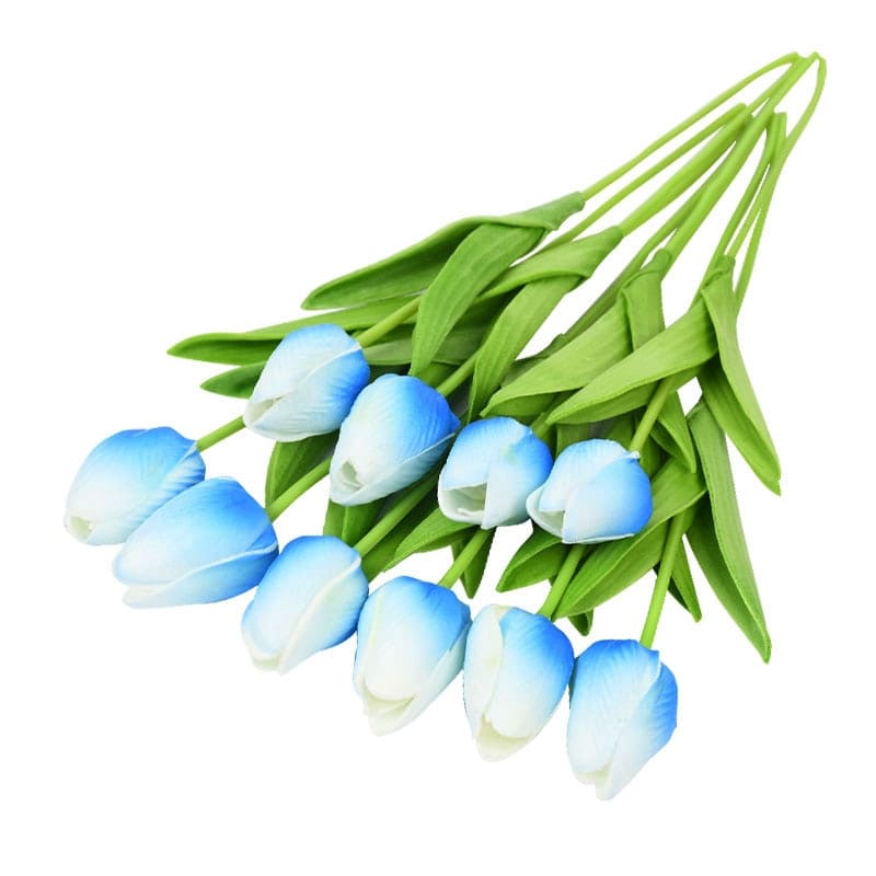 Tulipes Artificielles Bleu et Blanc